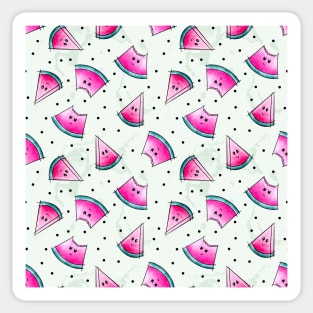 Watercolor Kawaii Watermelon Slices Sticker